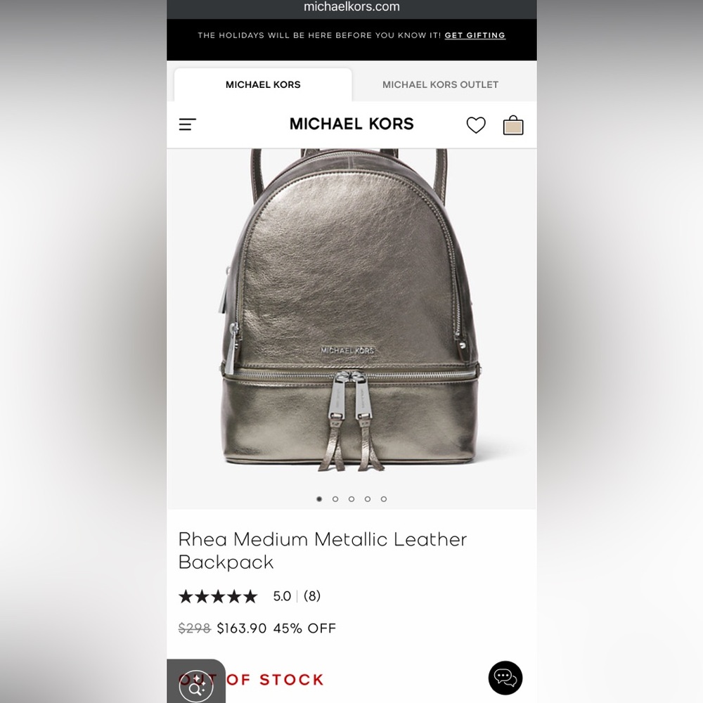 Michael Kors Rhea gold backpack